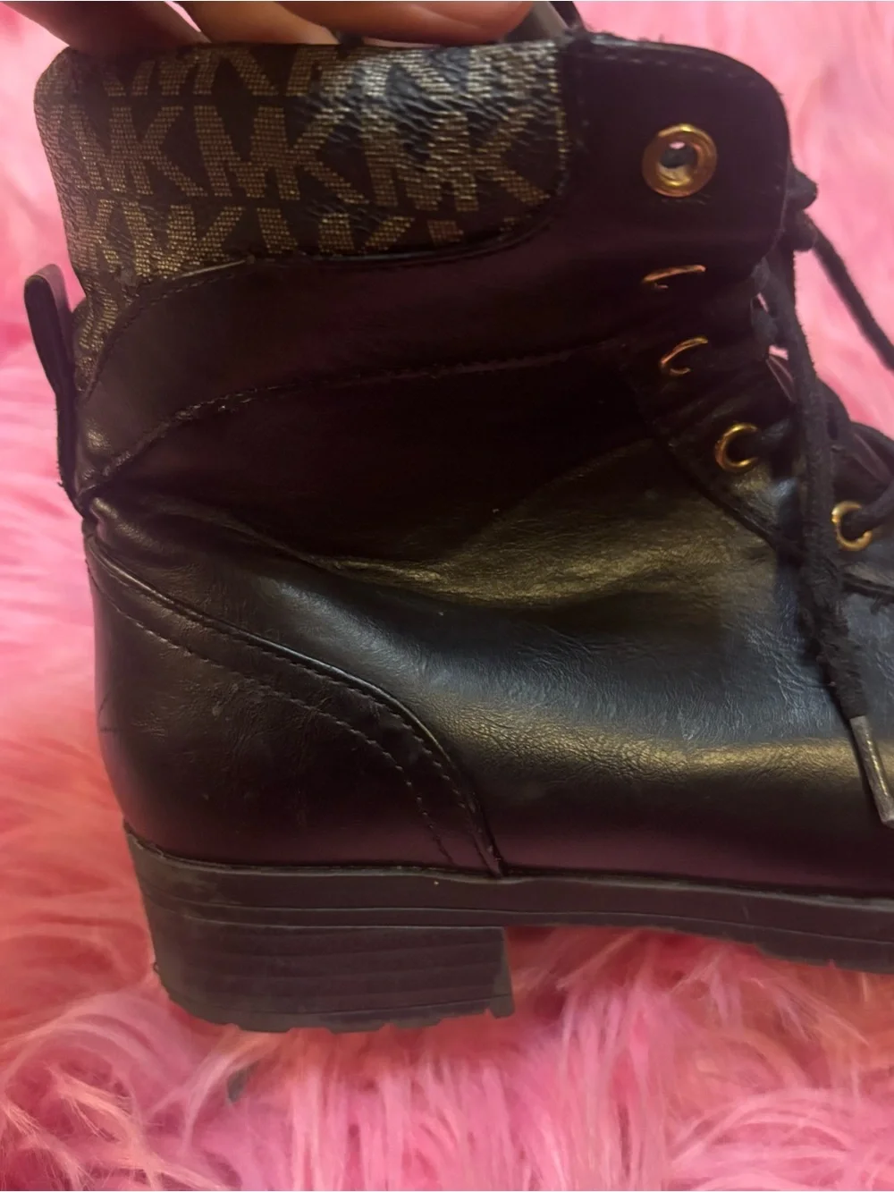 Michael Kors MK Logo Combat Ankle Boots Size 5